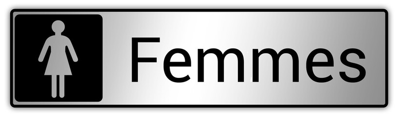 Panneau en France : Toilettes pour hommes et femmes, wc mixtes et unisexe - panneau pour salle de bain, toilettes et autres commodités texture en métal