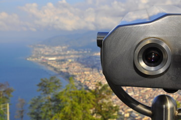 aerial view of binoculars