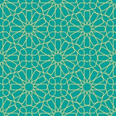 Abstract geometric mosaic pattern, marbled tiles zellij in Moroccan style, textured seamless illustration