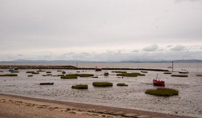 Boats on Irish Sea during Low Tide