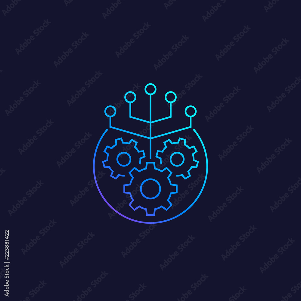 Poster integration vector linear icon