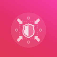 Obraz premium protection, security vector icon with shield
