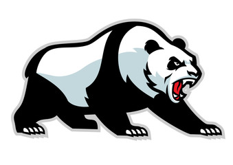 Naklejka premium maskotka zły panda