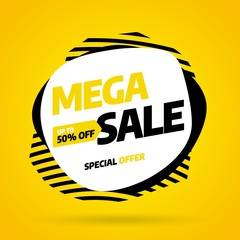 Sale banner template design, Big sale special offer. End of season. Vector illustration.