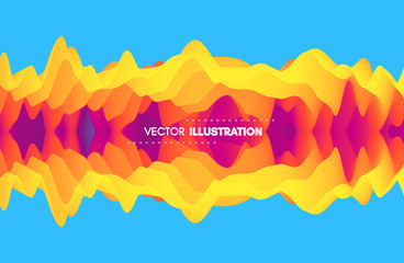 Abstract wavy background with reflection. Trendy gradients with symmetry. Dynamic effect. Modern screen vector design for mobile app. and wed. Can be used for advertising, marketing, presentation.