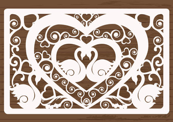 Naklejka premium template for cards for laser cutting
