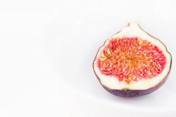 Top view food wallpaper. Ripe figs isolated on white background.
