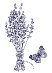 Lavender Bouqet & Butterfly
