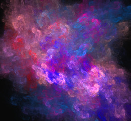 Fototapeta na wymiar Purple blue pink fractal.Fantasy fractal texture. Digital art. 3D rendering. Computer generated image.