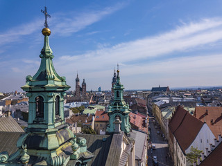 Krakow's Old Town from a bird's eye view, Krakow, Poland