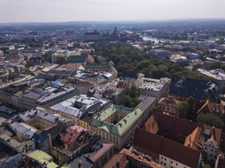 Krakow's Old Town with Wawel in the background, Krakow, Poland