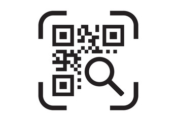 qr code scanner icon. barcode scanner icon - obrazy, fototapety, plakaty