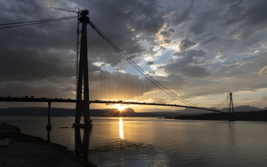 Fototapeta na wymiar Halogaland Bridge at Narvik, Norway