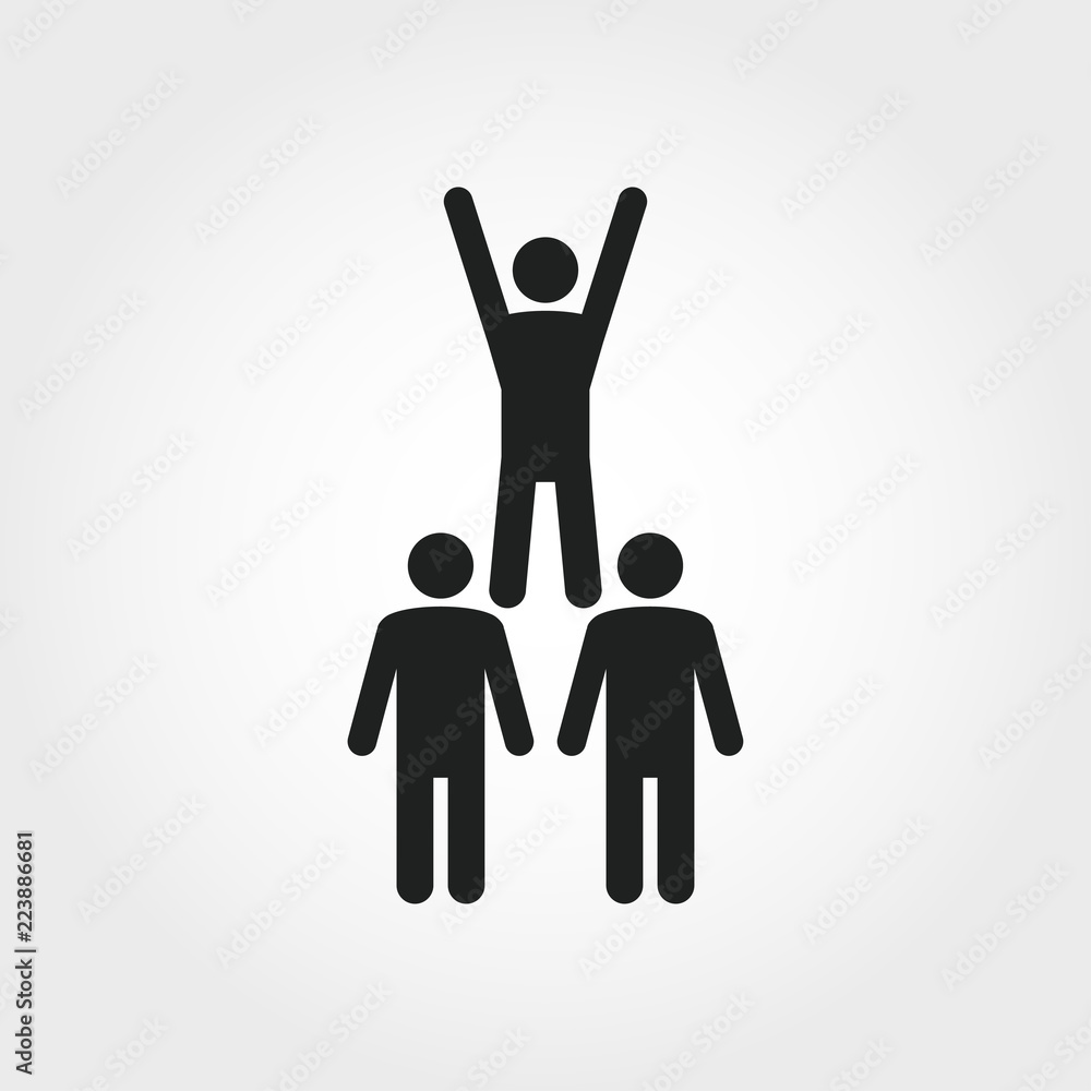 Poster team spirit icon. monochrome element illustration. team spirit symbol design from soft skills collec