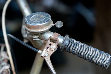 Obraz premium Old classic bicycle bell was rusted.