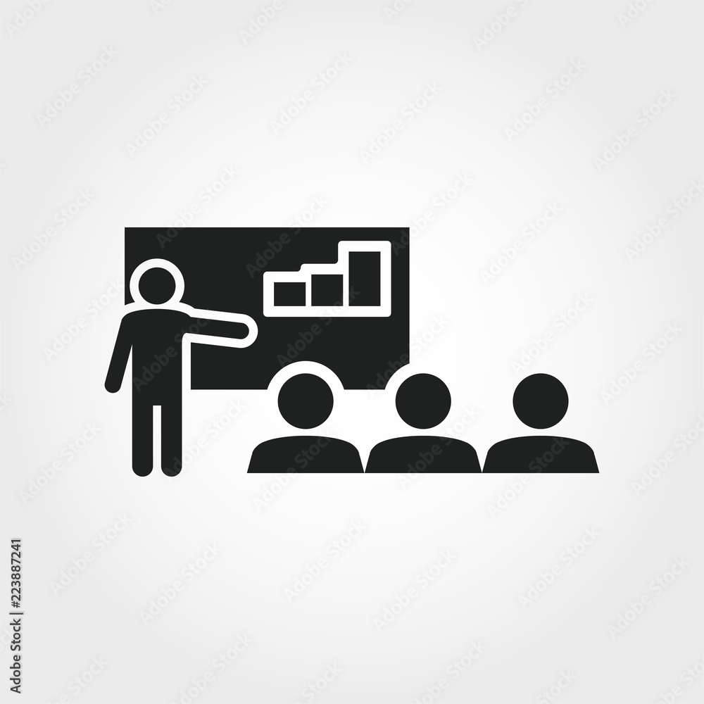 Poster coaching icon. monochrome element illustration. coaching symbol design from soft skills collection. 