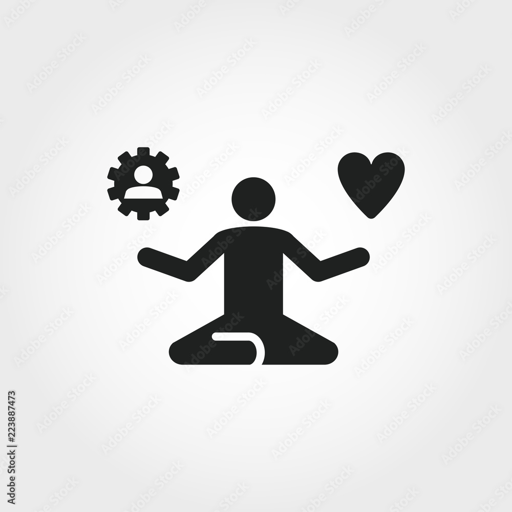 Poster stress management icon. monochrome element illustration. stress management symbol design from soft s