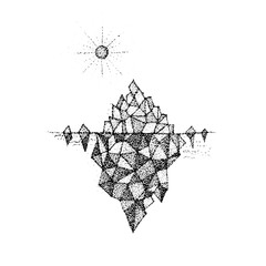 Dotwork Polygonal Mountain