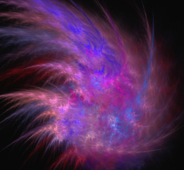 Purple blue pink fractal.Fantasy fractal texture. Digital art. 3D rendering. Computer generated image.