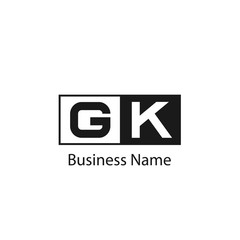 Initial Letter GK Logo Template Design