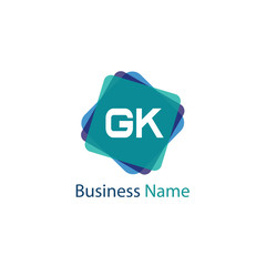 Initial Letter GK Logo Template Design