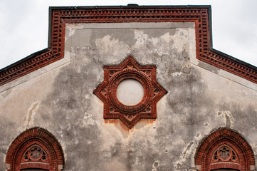 Sheds of the Crespi factory, in the province of Bergamo, Lombardy, characterized by terracotta and brick decorations. Symbol of the industrial architecture of the late nineteenth century. 