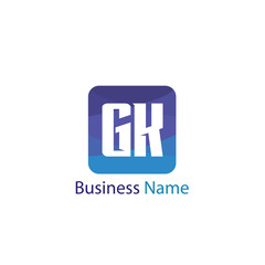 Initial Letter GK Logo Template Design