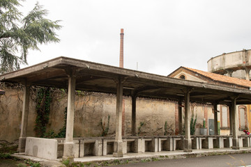 The Crespi wash house, in the province of Bergamo, Lombardy, Italy, symbol of the industrial architecture of the late nineteenth century. Crespi is an "ideal worker village" along the river Adda.