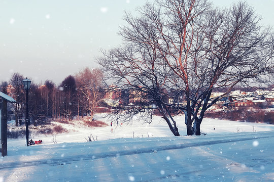 city footpath winter