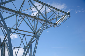 Steel girders holding up a dry dock crane