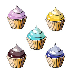 Capcake baking cream strawberry sweetness dessert