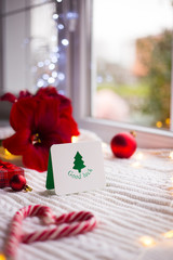 Christmas greeting card with wish 