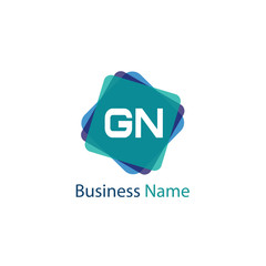 Initial Letter GN Logo Template Design