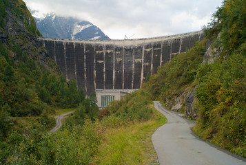 Hydroelectric Powerplant  - An Impressive Dam in an Alpine Valley