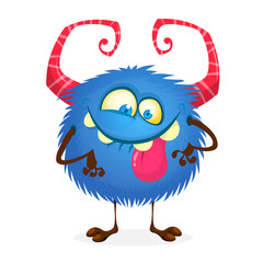 Cartoon funny monster. Vector illustration