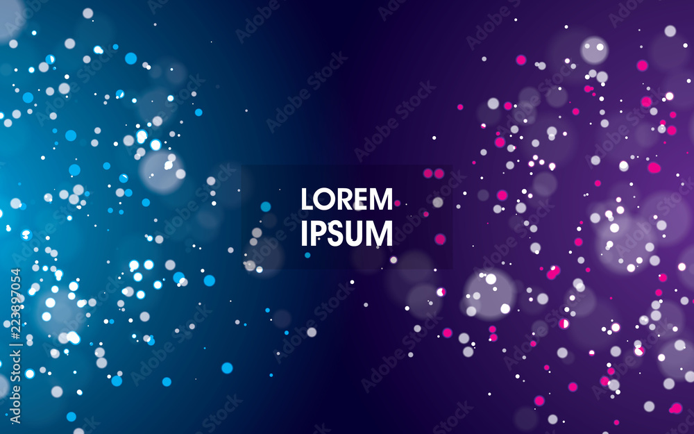 Poster blue abstract bokeh background vector