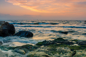 Naklejka premium seascape in the Odesa during the sunset in the summer season