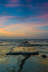 Obraz premium seascape in the Odesa during the sunset in the summer season