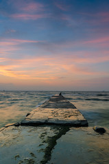 Fototapeta na wymiar seascape in the Odesa during the sunset in the summer season