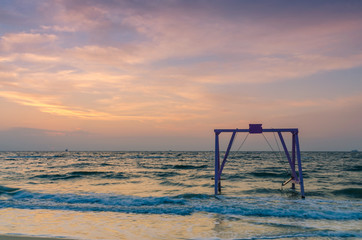 seascape in the Odesa during the sunset in the summer season