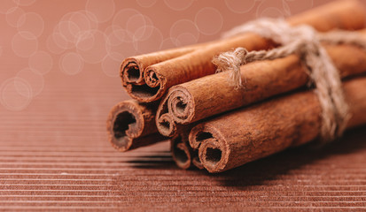 dry spice cinnamon closeup