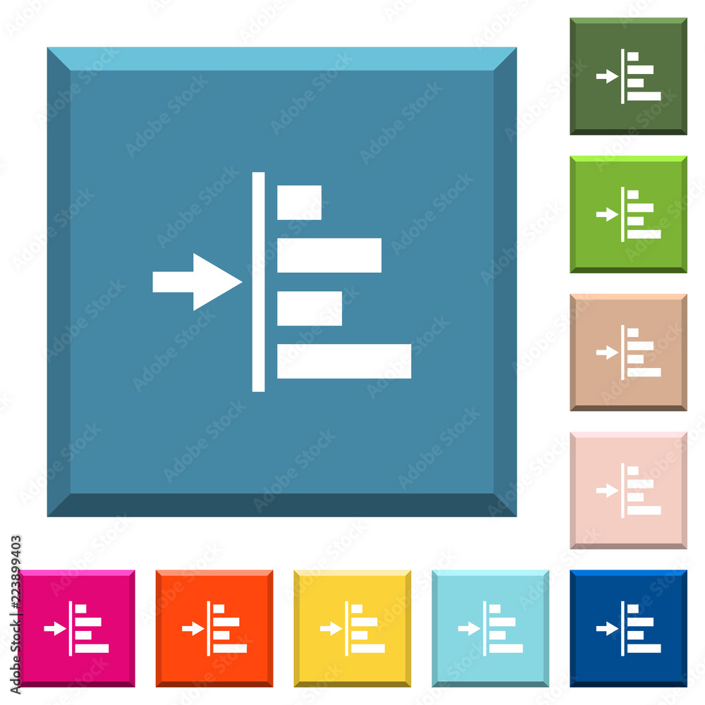 Poster increase left indentation of content white icons on edged square buttons