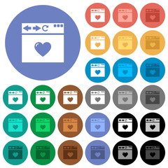 Browser favorite round flat multi colored icons