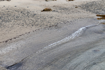 water washing up on beach