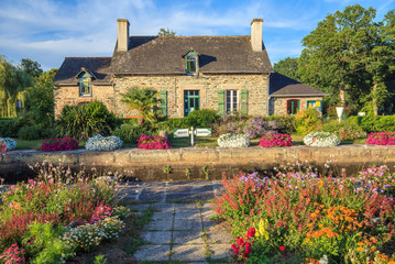 Malestroit, Bretagne,maison de l'écluse, canal de Nantes à Brest