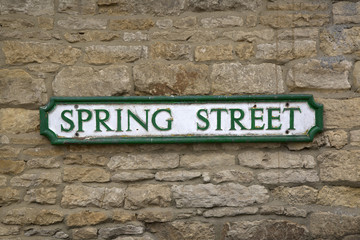 Spring Street Road Sign