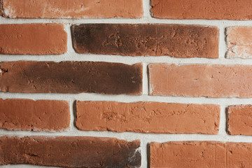 Close-up of red brick wall