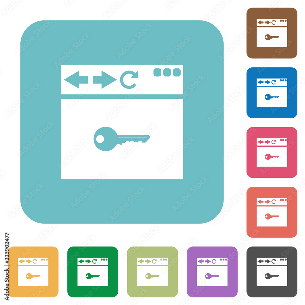 Poster browser encrypt rounded square flat icons