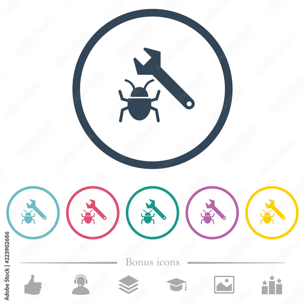 Poster bug fixing flat color icons in round outlines
