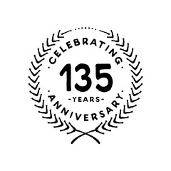 135 years design template. 85th vector and illustration. 
